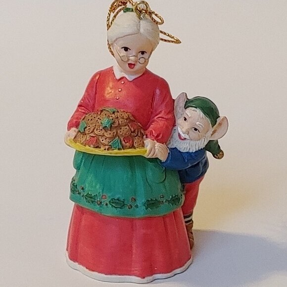 VINTAGE NOMA Santa's Workshop Mrs. Claus Ornament with Box Cold Cast Porcelain - Picture 13 of 14